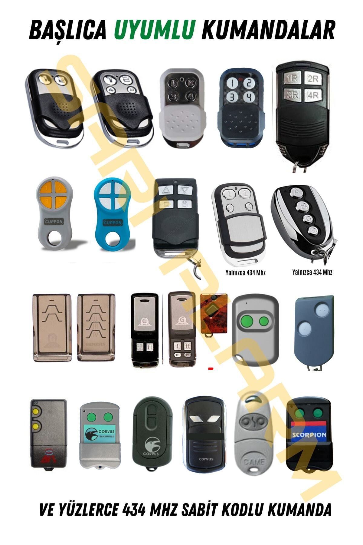 Sarı Alarm-Universal Garage Shutter Barrier Parking Remote Control with St Processor 10 Pieces 2