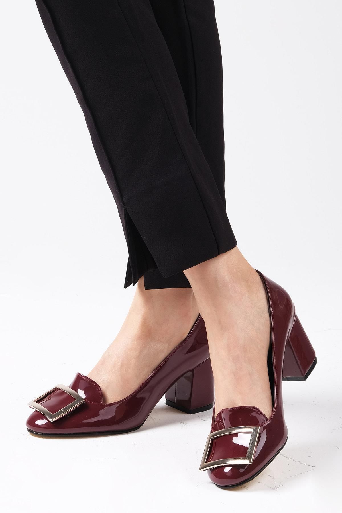 Mio Gusto High Heels Burgundy Block Trendyol