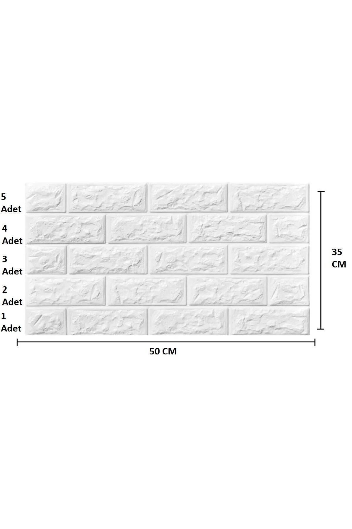 50x7 Cm Beyaz Kendinden Yapışkanlı Duvar Kağıdı Esnek Köpük Paneli 3d Boyutlu Tuğla Desen