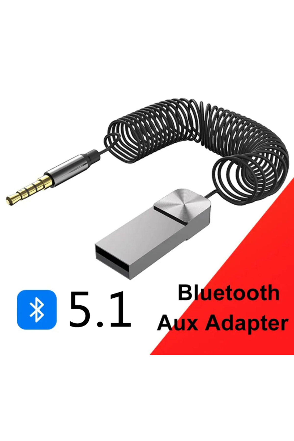 Coverzone Bluetooth Adaptör Araba ve Araç USB ve 3.5mm AUX Giriş