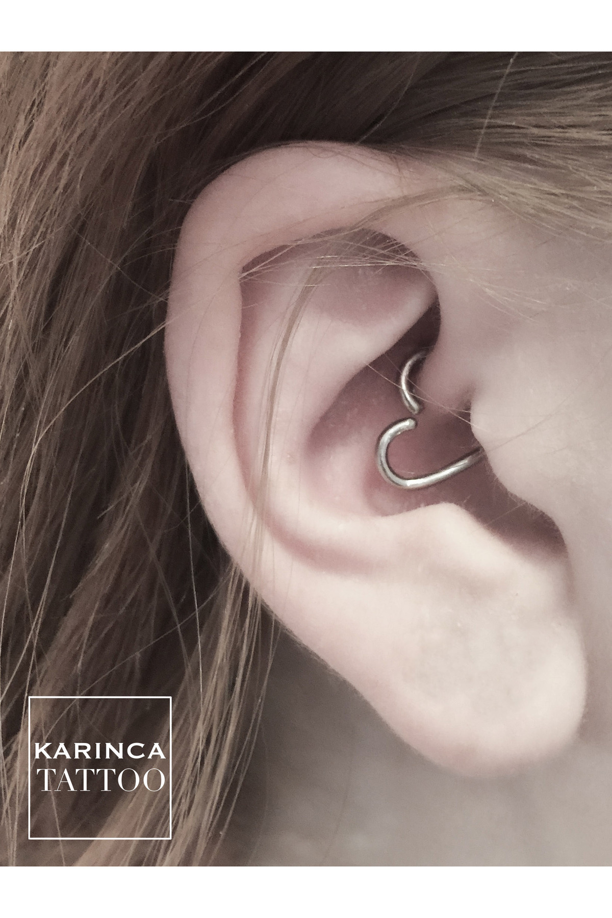 Heart Ear Love Heart Daith Earring AMELIA Heart-Shaped Daith