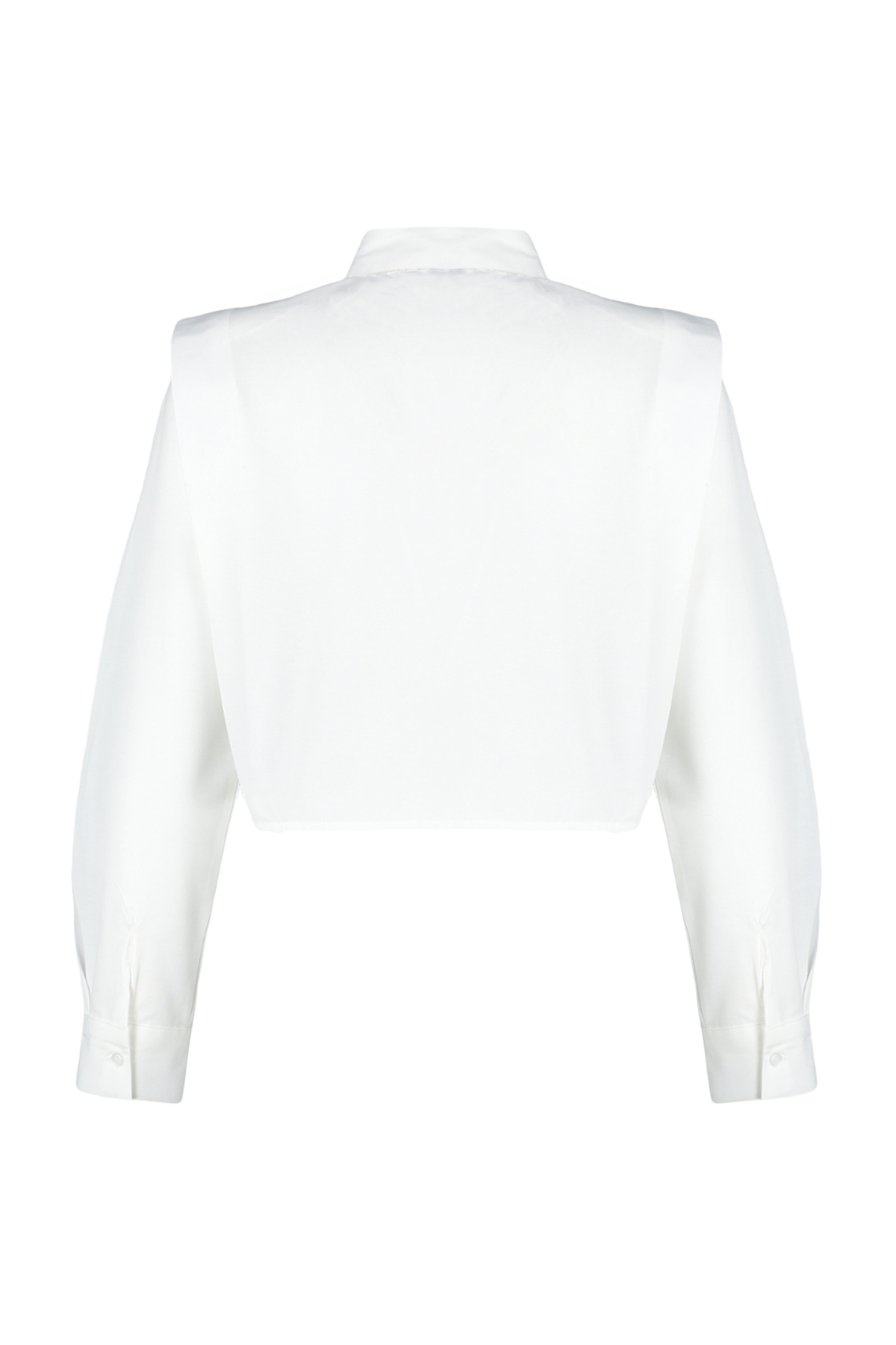 Trendyolmilla  Ekru Kolları Vatkalı Taşlı Crop Dokuma Gömlek TWOSS24GO00041 - Görsel 8