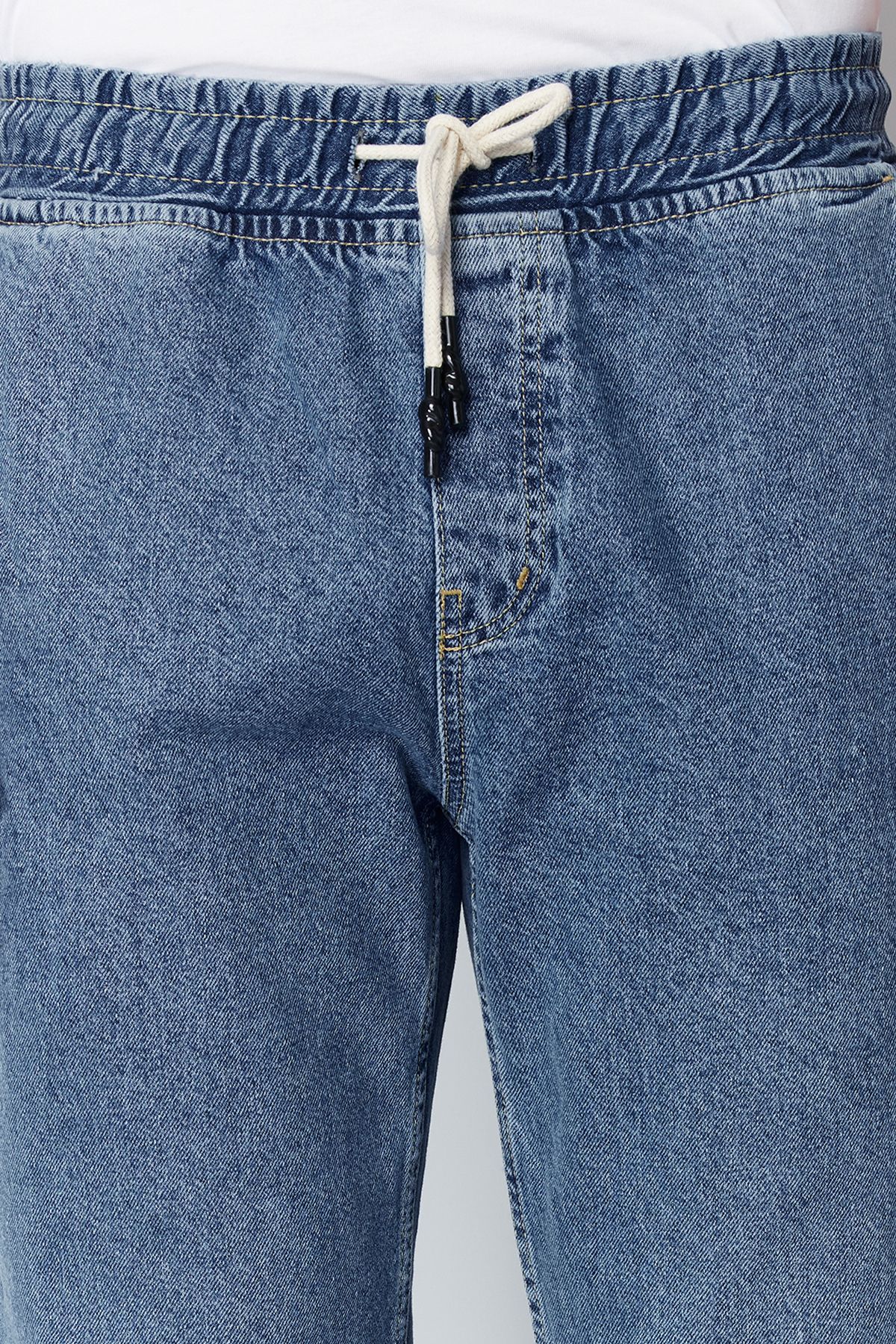 Trendyol Collection-Light Blue Wide Fit - 100% Cotton Regular Fit Loose Jeans Tmnaw24Je00025 4