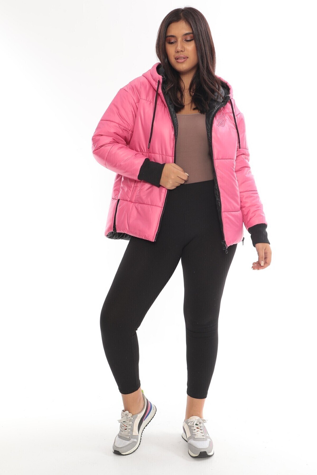 sport jovanni Kadın Büyük Beden Mont L- Xl- 2xl- 3xl Beden Fuşya Şişme Mont