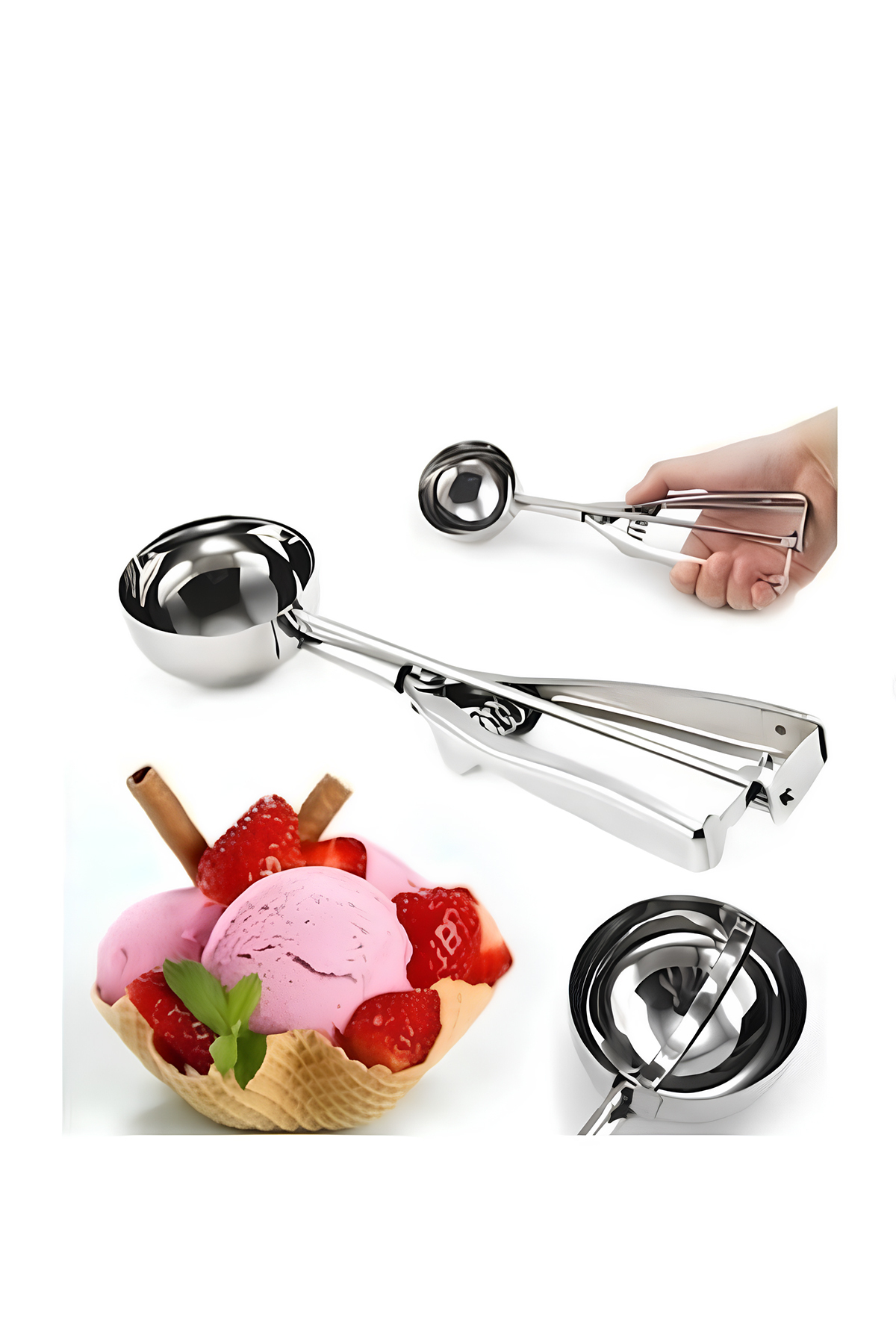 Ice Cream Spoon with Metal Spring