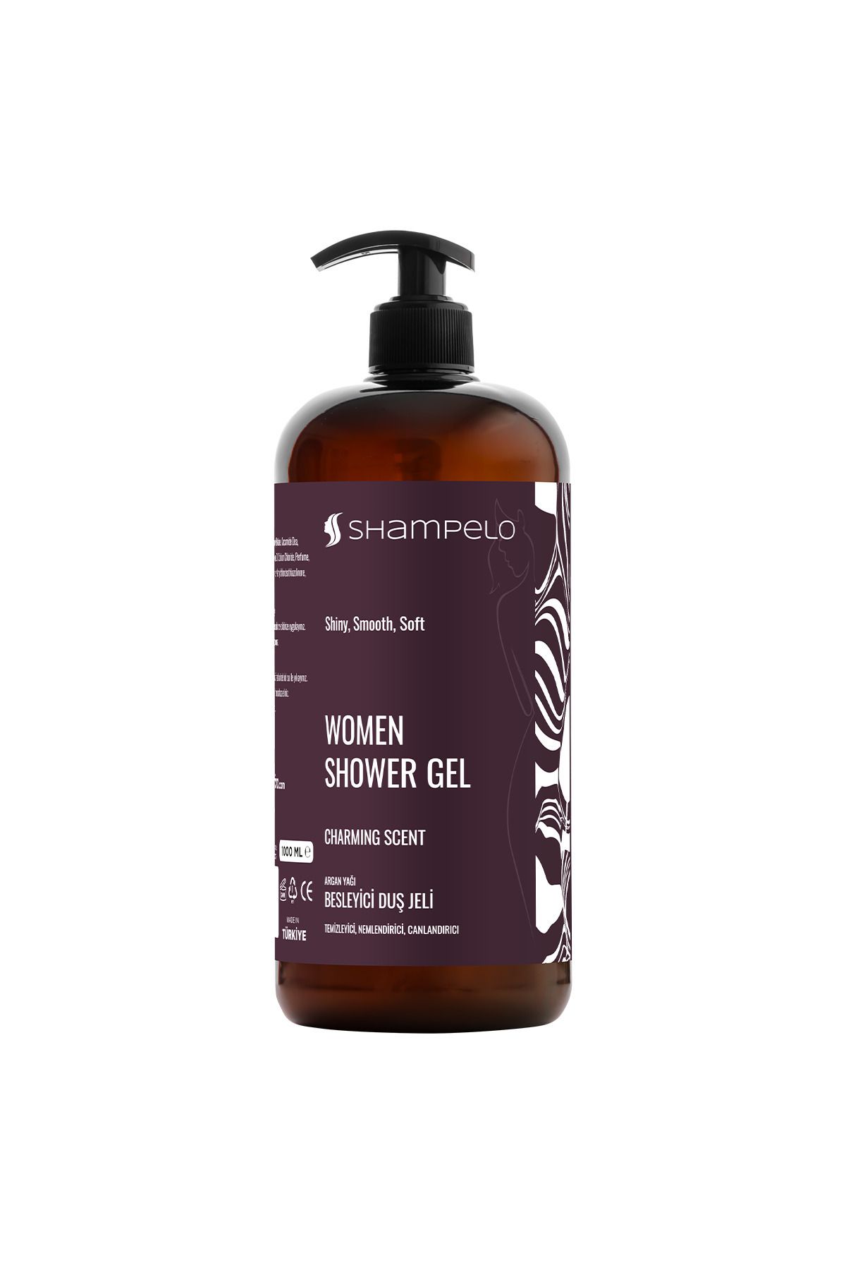 Shampelo Kadın Duş Jeli Argan Yağlı, Arındırıcı, Nemlendirici Ve Besleyici Zengin Mineralli 1 Lt