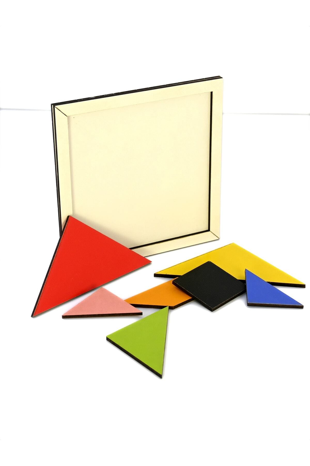 Capellawoodworks-Tangram Set of 15 (7 Pieces Educational Colorful Wooden Mind Brain Teaser Logic Game) 3