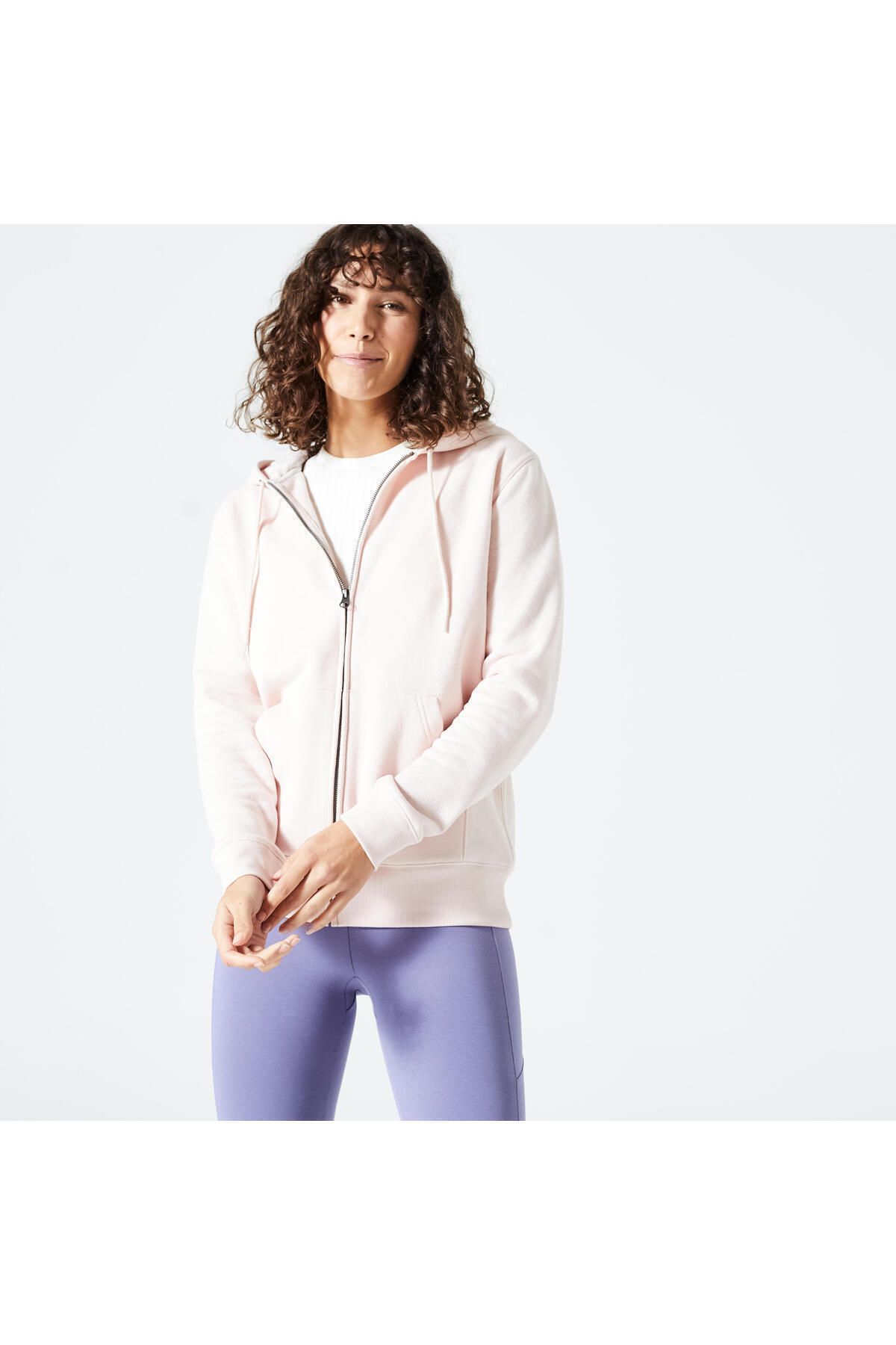 Hoodie de fitness para Mujer Domyos 500 rosado pastel - Decathlon