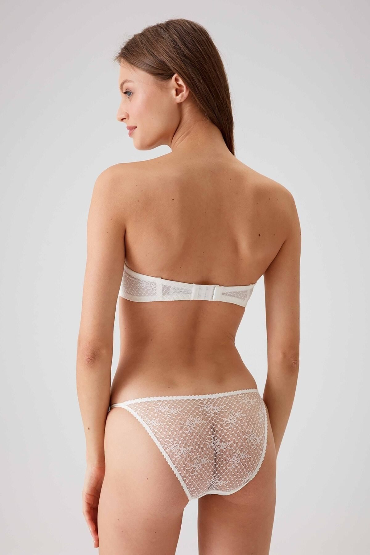 Pierre Cardin-Set sutien căptușit fără bretele pentru femei Ecru 4032 4