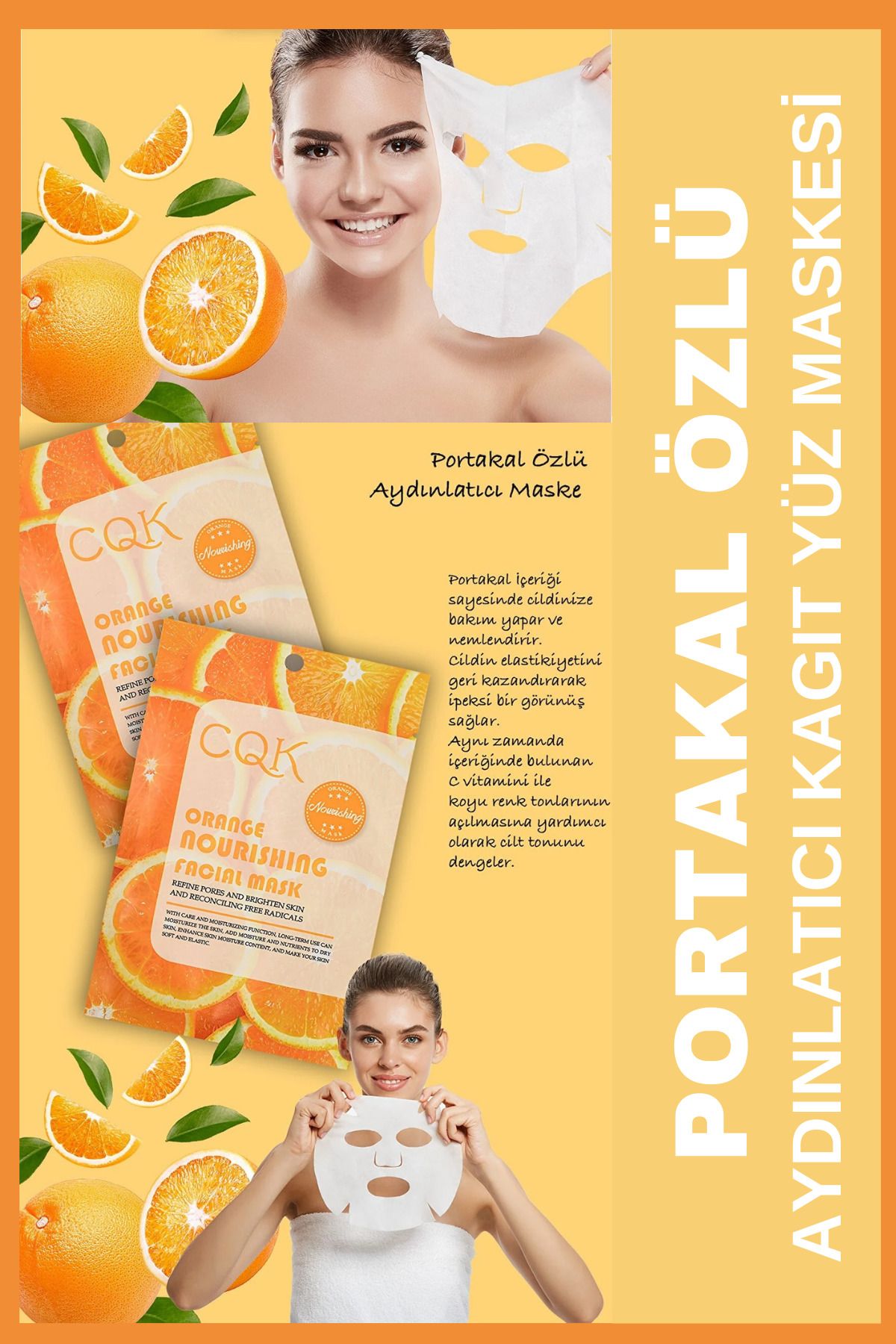 QNİAY-Orange Extract Orange Vitamin C 30 ml 1 piece Pore Repair Facial Mask Home Care Mask 1