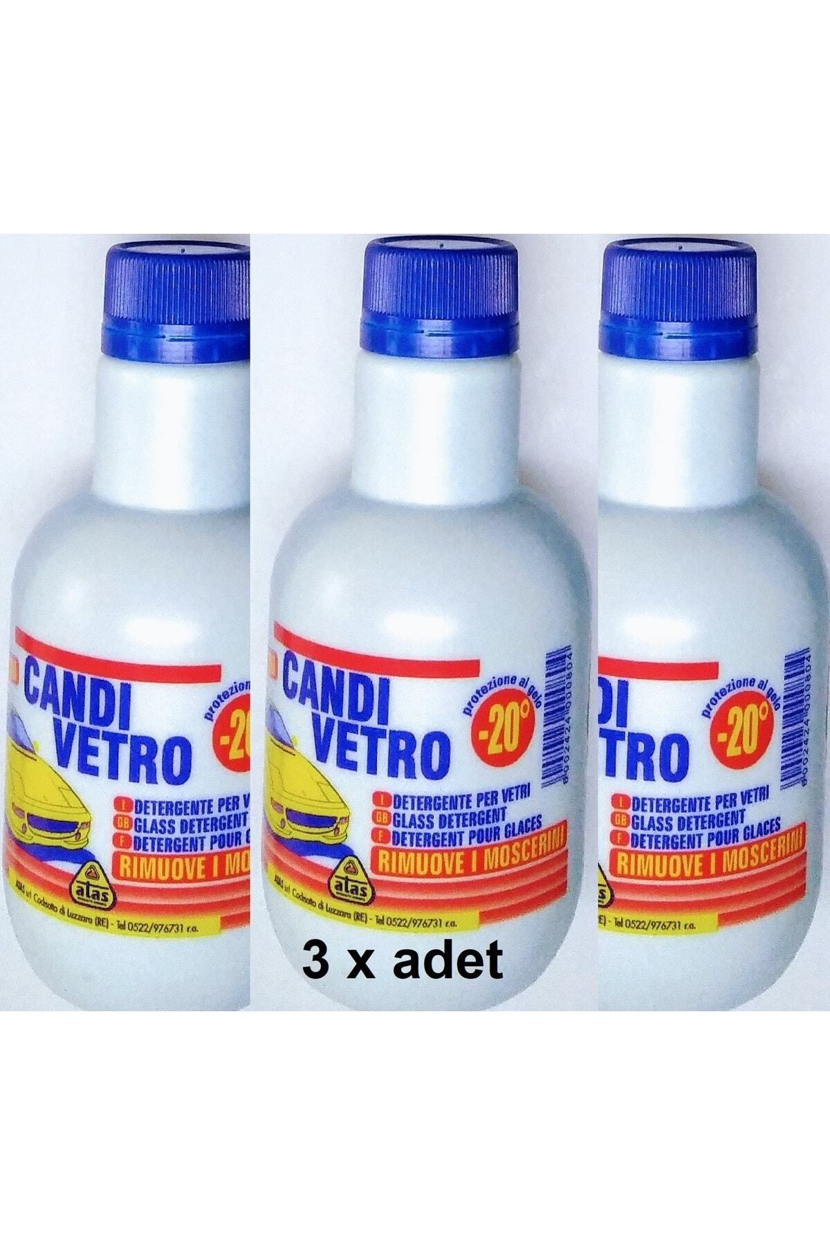 İtalyan ATAS Candivetro 4 Mevsim -20 Antifirizli Araç Cam Deterjanı 250ml Konsantre 3 Adet