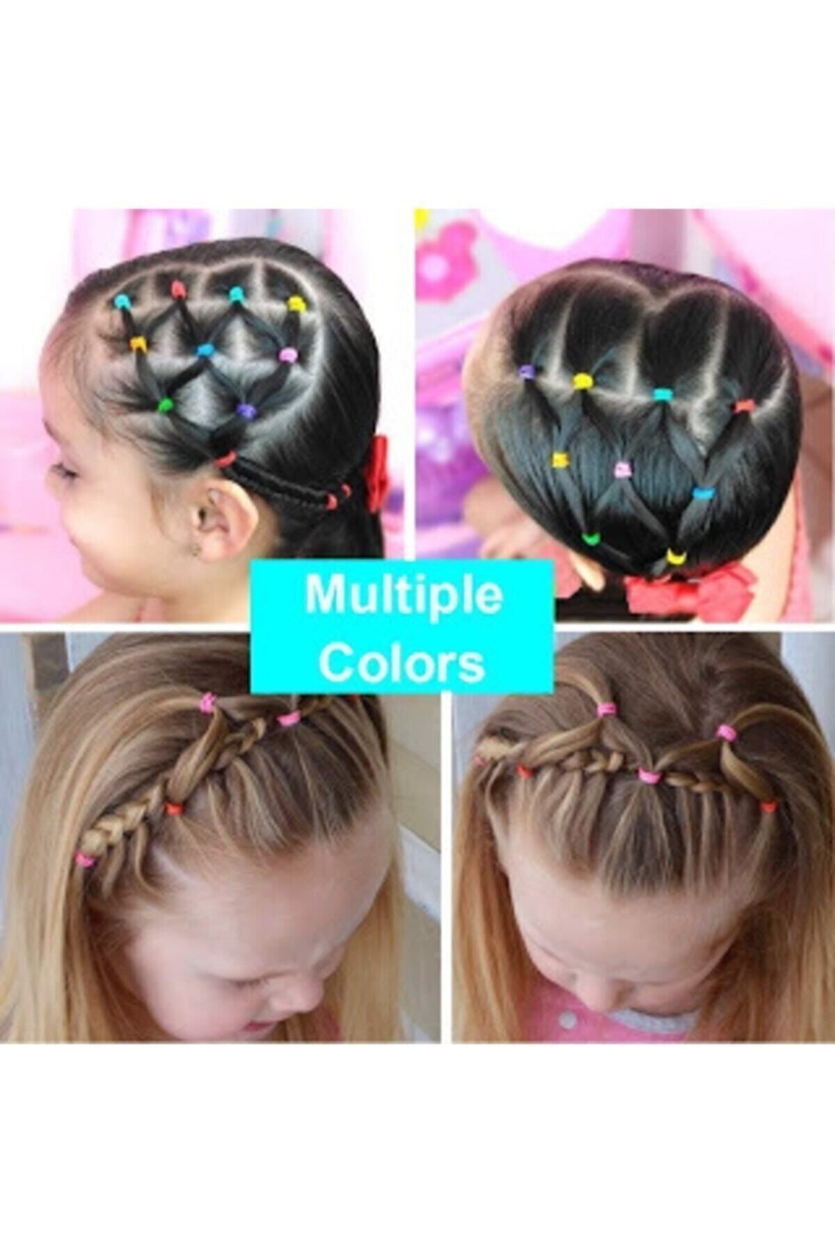 GÜLPEŞE-800 Pieces of Hair Braid Elastics, Elastic Clasps for Baby, Elastic Clasps for Girls 1