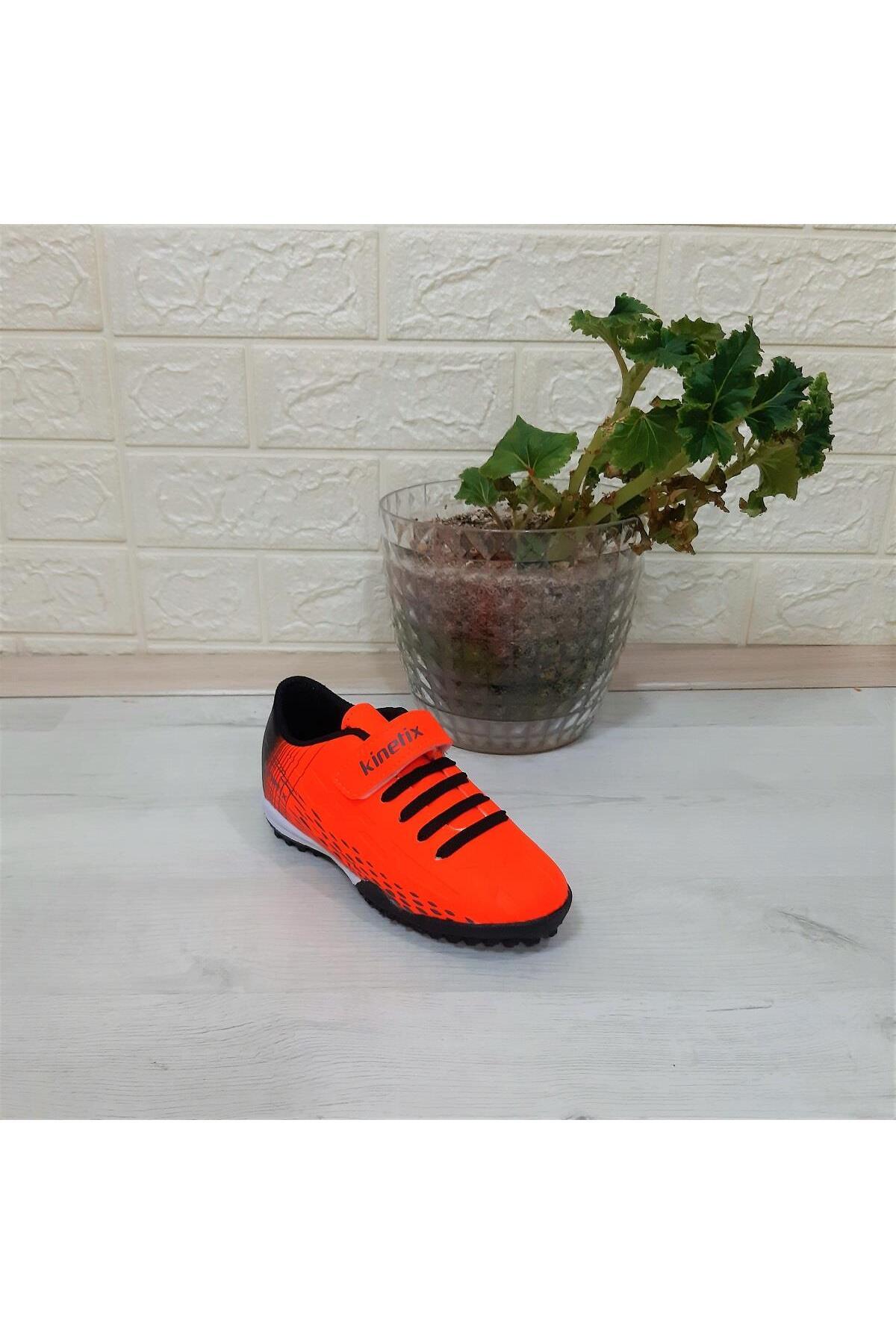 کفش Kinetix فوتبال برتون J Turf Neonorange Velcro Turf اورجینال - تصویر 4