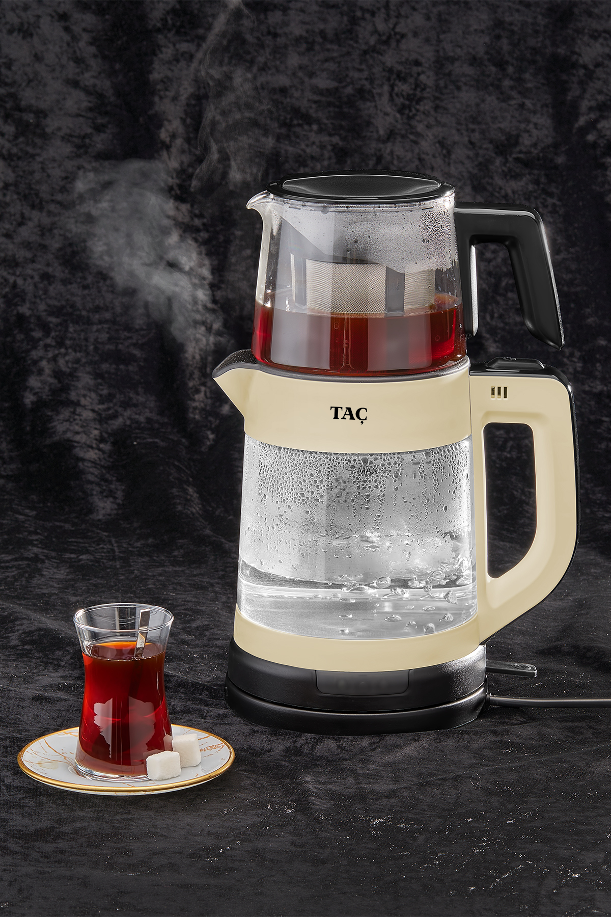 Taç Glassdem Cam Demlikli Çay Makinesi