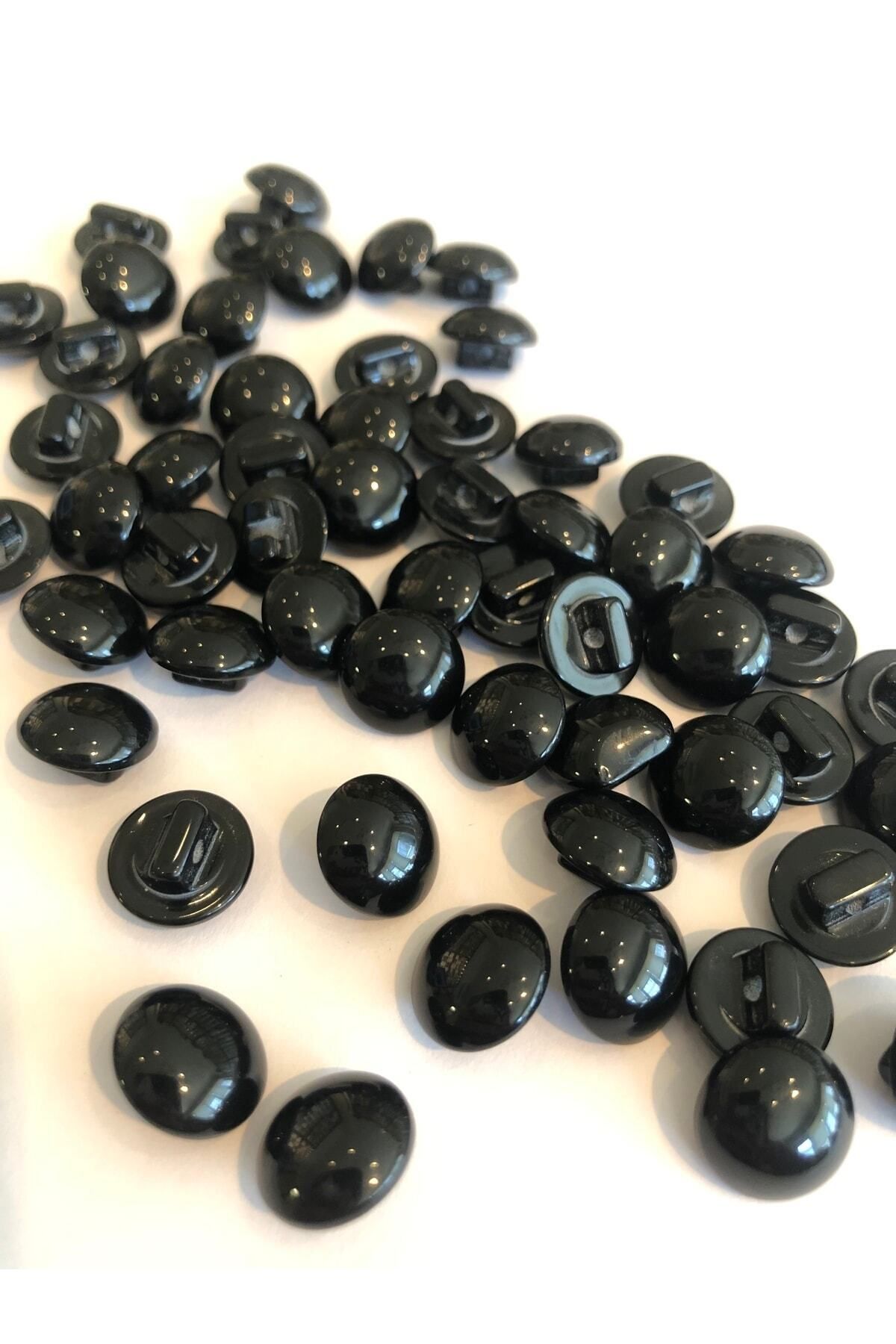 aensia-Shiny Black Ball Button 18 Size Button Bottom Feet Shirt Button - Pack of 10 Buttons 3