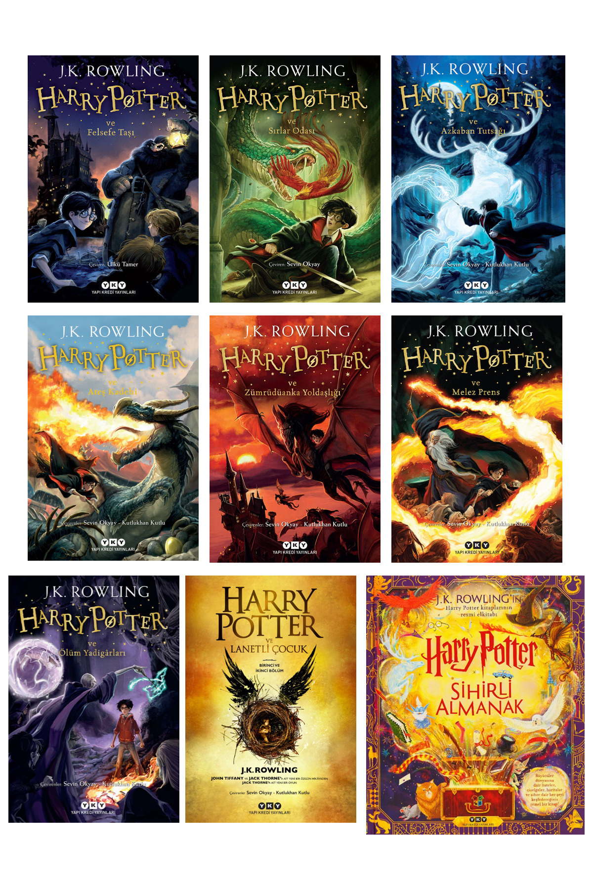 Yapı Kredi Yayınları Harry Potter 9 Kitap Özel Set (Kutusuz