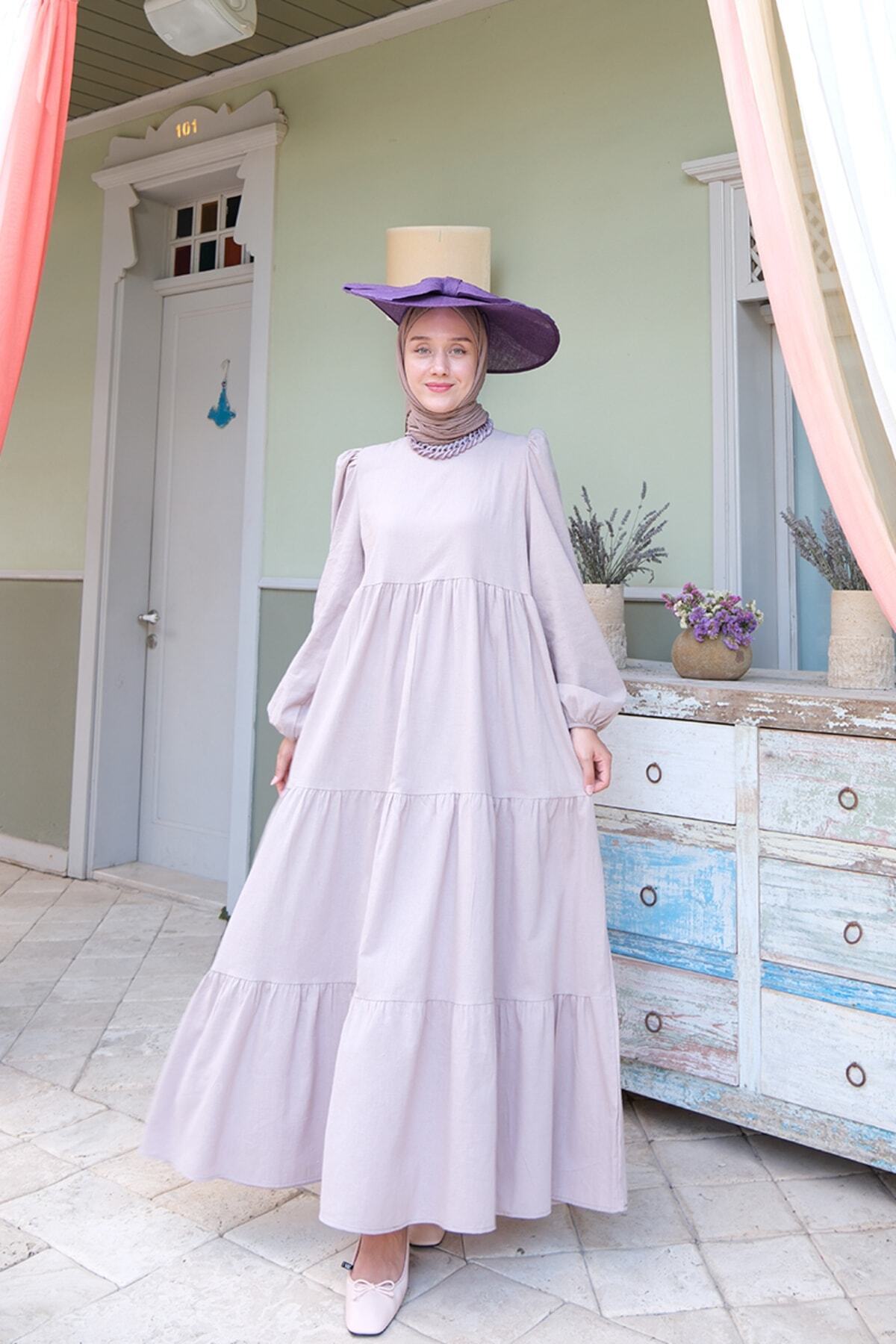 Ceylan Otantik-Φόρεμα Dusty Rose Organic Linen Layer 5