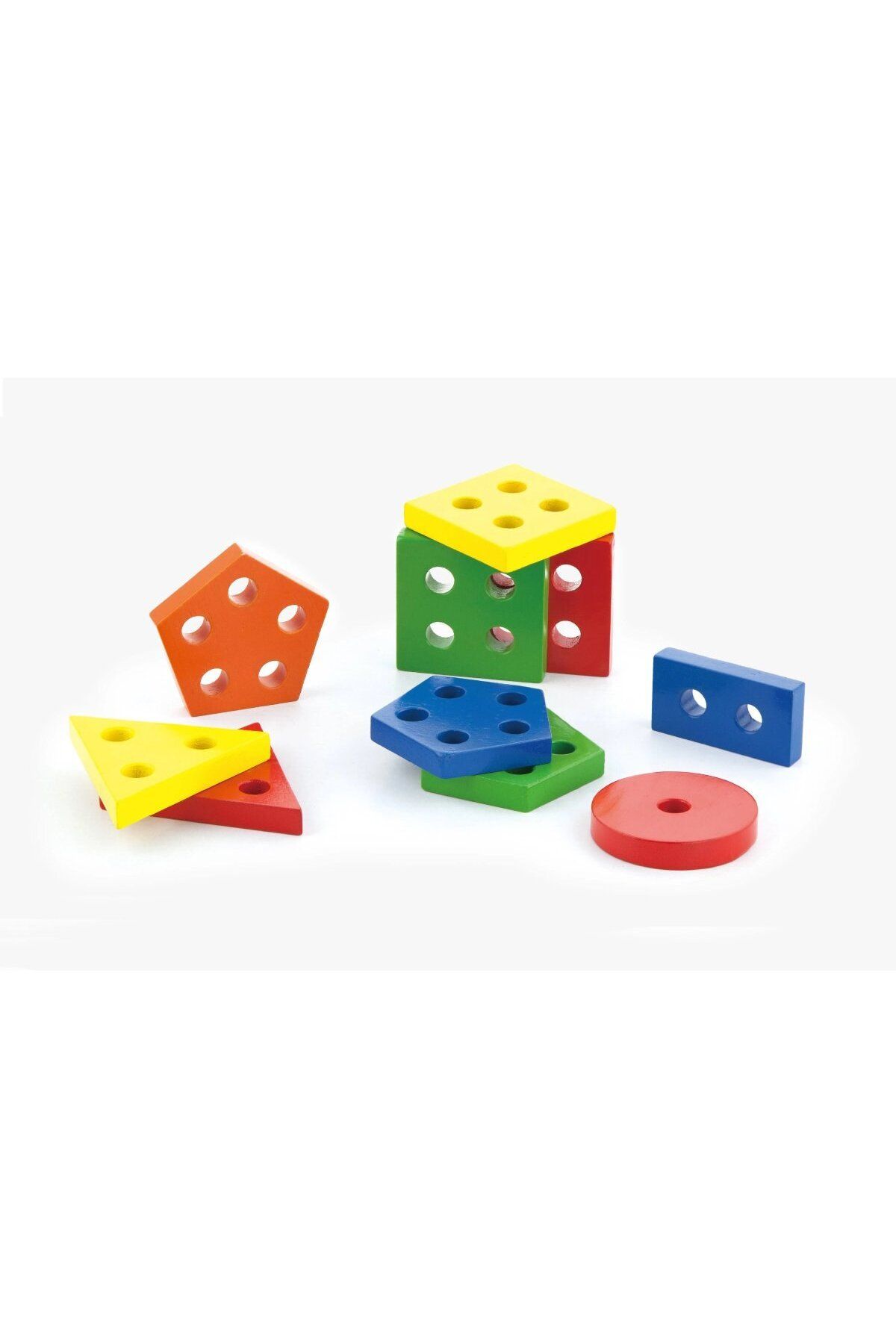 TAN EXPRESS-Woodoy Wooden Quintuple Geometric Shapes Interlocking Educational Game Kr 007 5