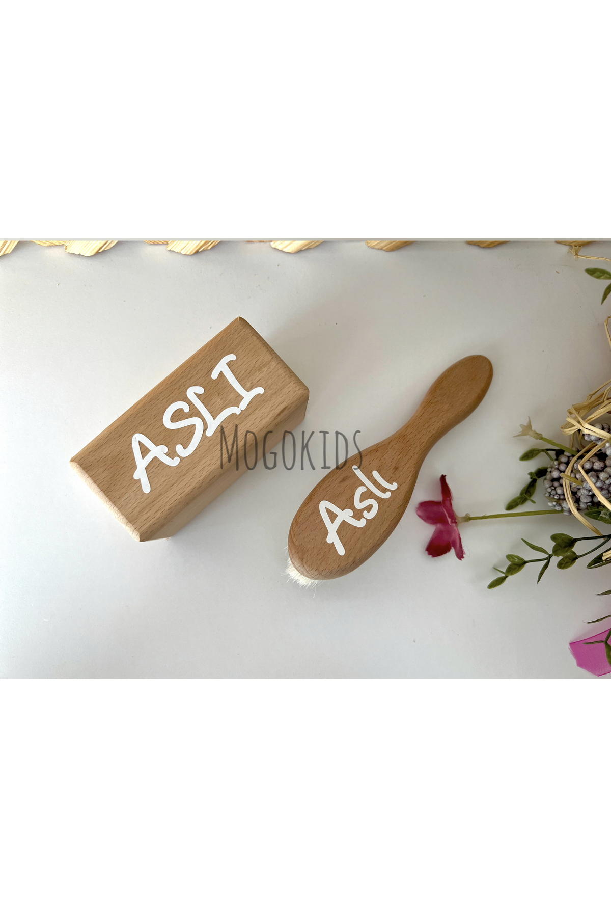 Isimli Bebek Küpü Ve Bebek Saç Fırçası 2li Set Küp Fırça