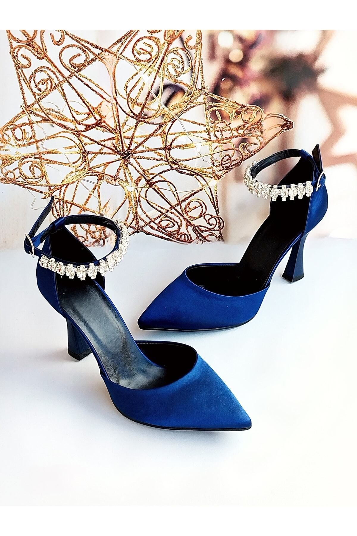 Navy blue clearance rhinestone heels