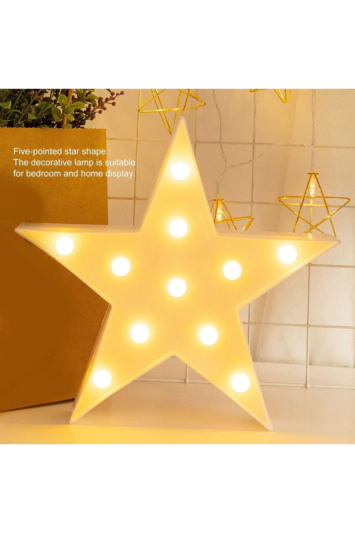 Led Illuminated White Star Night Light