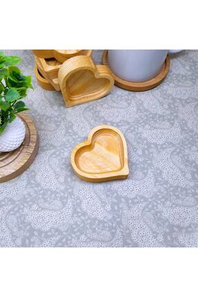 BİLWOOD Ahşap Mini Kalp 3 Lü Kahve Yanı Ikramlık, Lokumluk