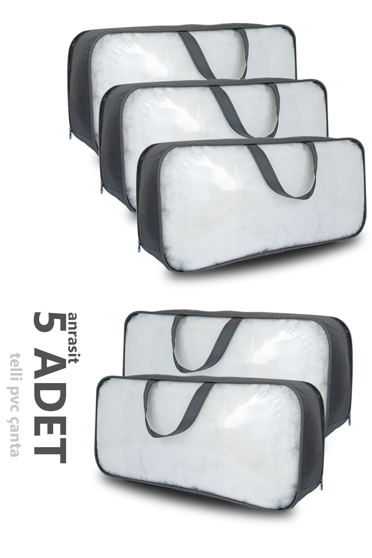 5-Piece Set Pvc & Transparent Wire Suitcase Hatch 60x40x20