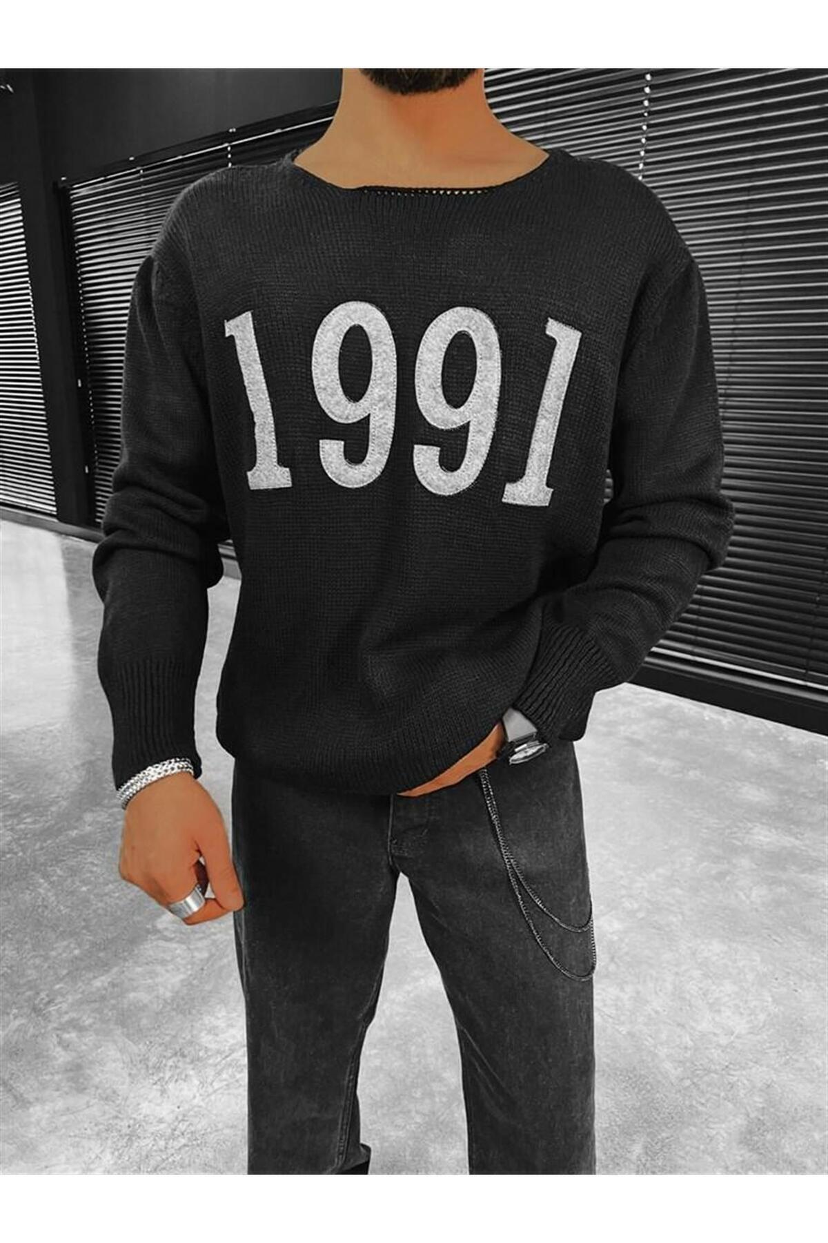 1991 Patched Oversize Sweater Black