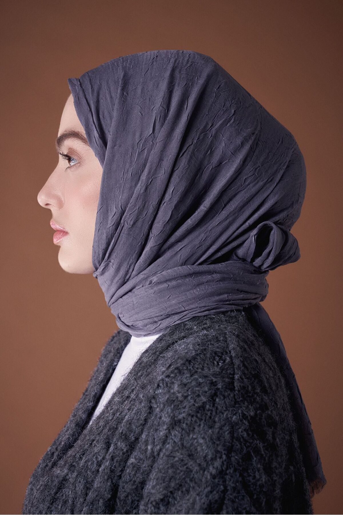 Modakaşmir-Σειρά Bamboo Shawl Dark Grey 3
