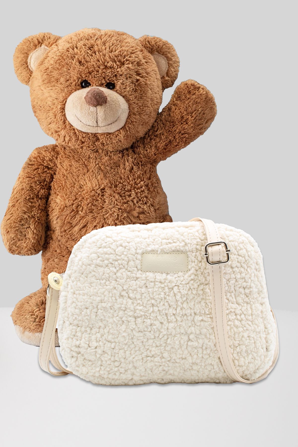 Moschino Plush Teddy Bear Face Shoulder Bag