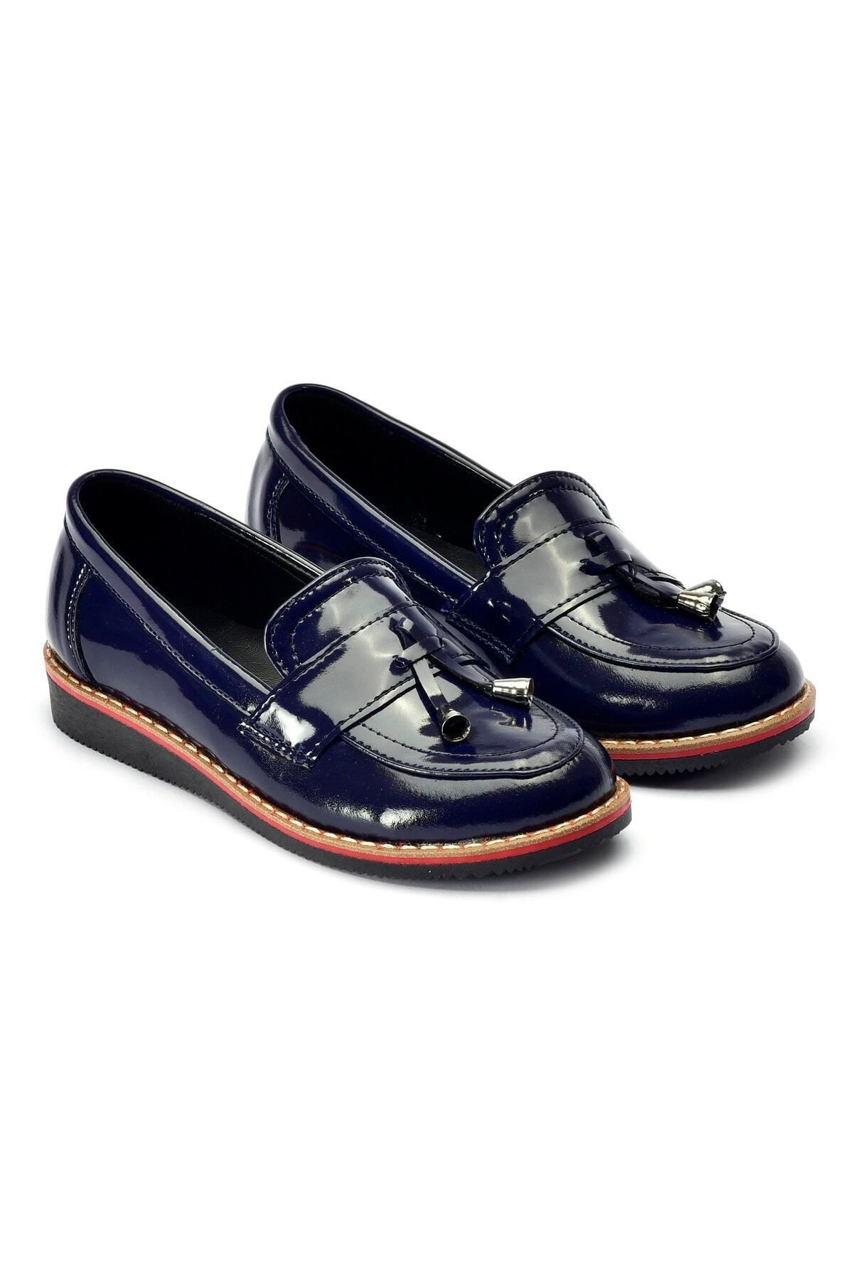 chaussures loofer pour enfants bleu marine