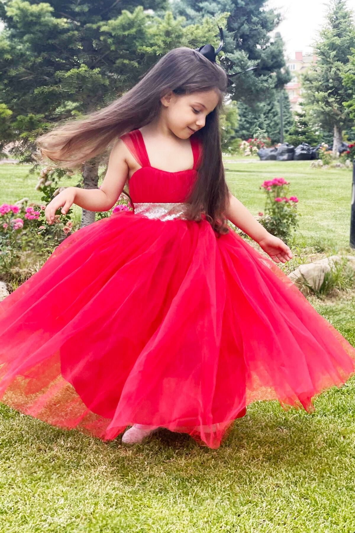 Little girl sales red formal dress