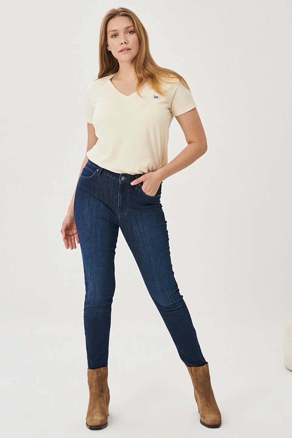Lee Kad n Jean Pantolon Koyu Mavi L626rkex L626 Scarlett High Skinny Fit Kad n Giyim