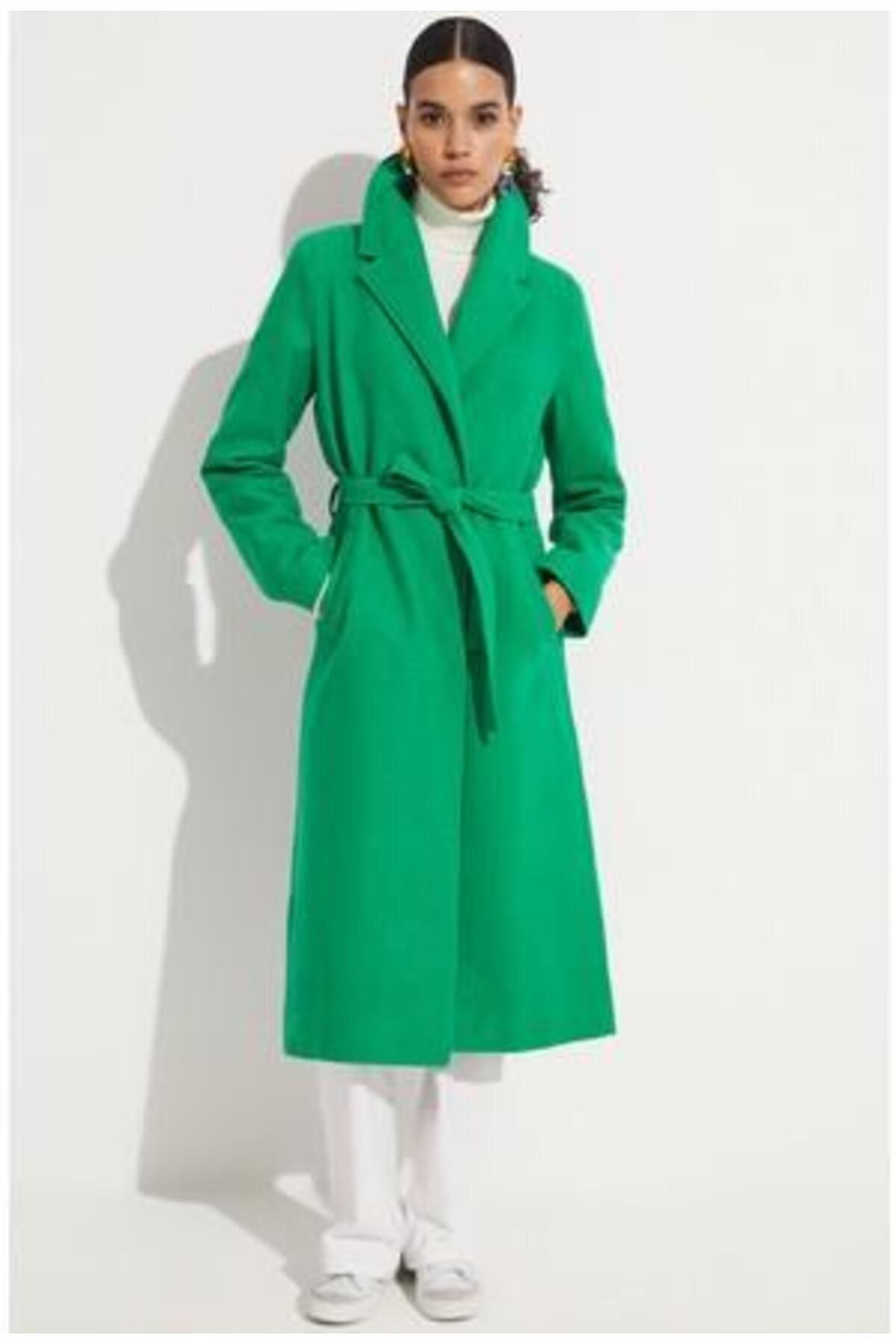 Green shop fitted coat
