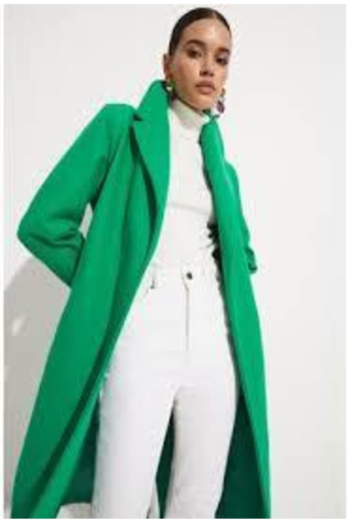 Green best sale fitted coat