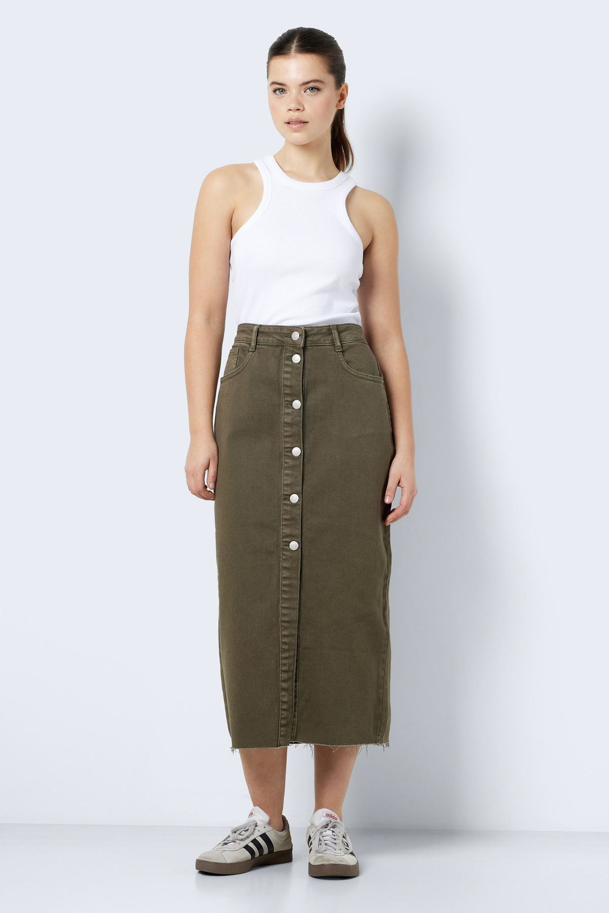 Noisy May-NMSIRA HW COLOR SLIM DENIM SKIRT 1