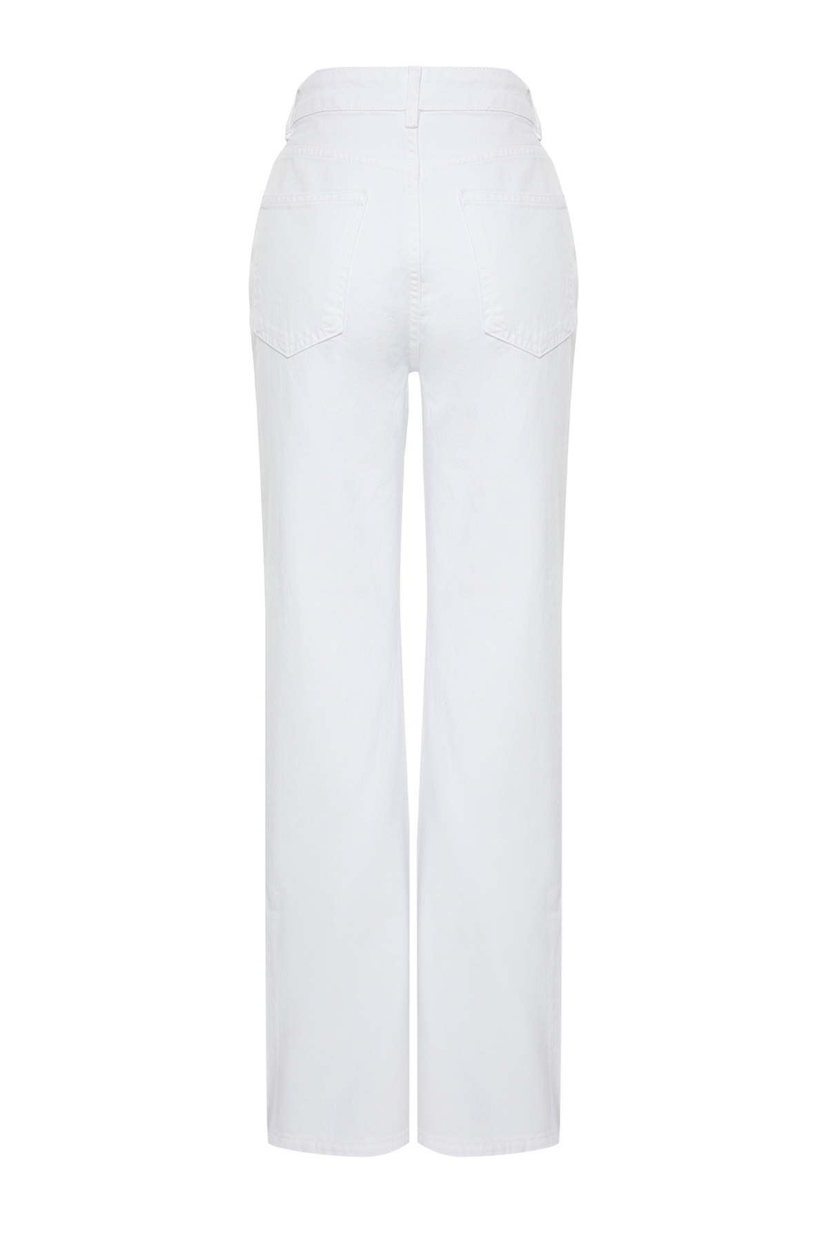 Trendyolmilla  Beyaz Yüksek Bel Wide Leg Geniş Paça %100 Pamuk Non-Stretch Jeans TWOSS24JE00140 - Görsel 12