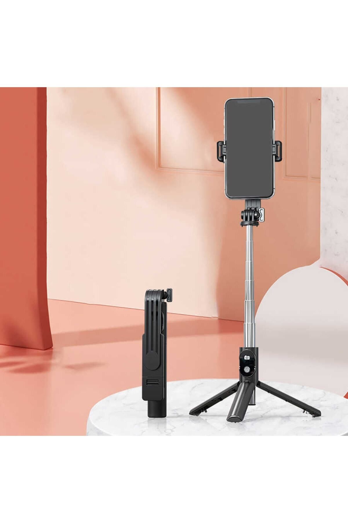 Canpay-Black Foldable Wireless Selfie Stick (built-in Remote Control+foldable+quality+360°rotating Head) 7