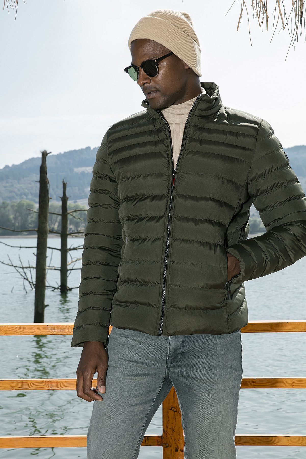 Slim fit bubble coat outlet