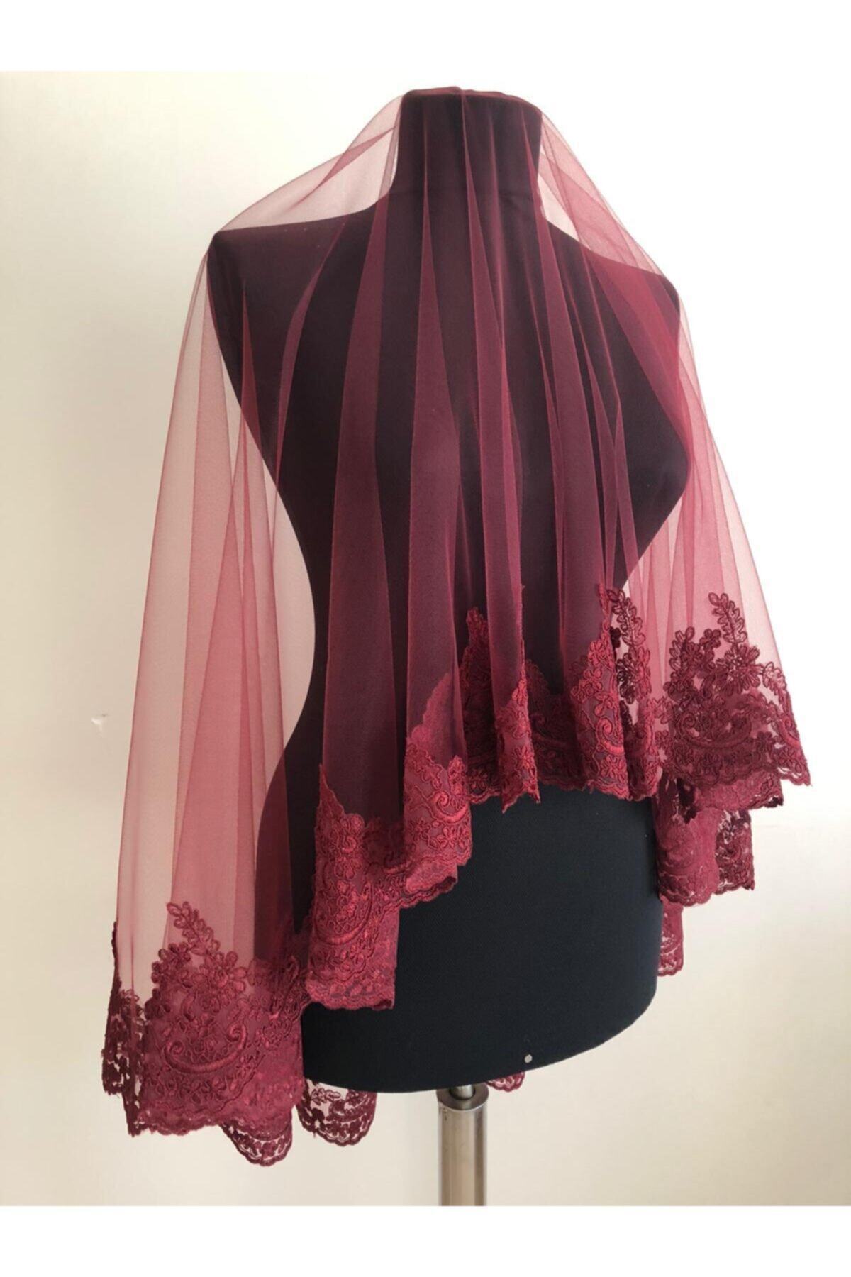 Bordo Beli Dantelli Fransız Dan 4
