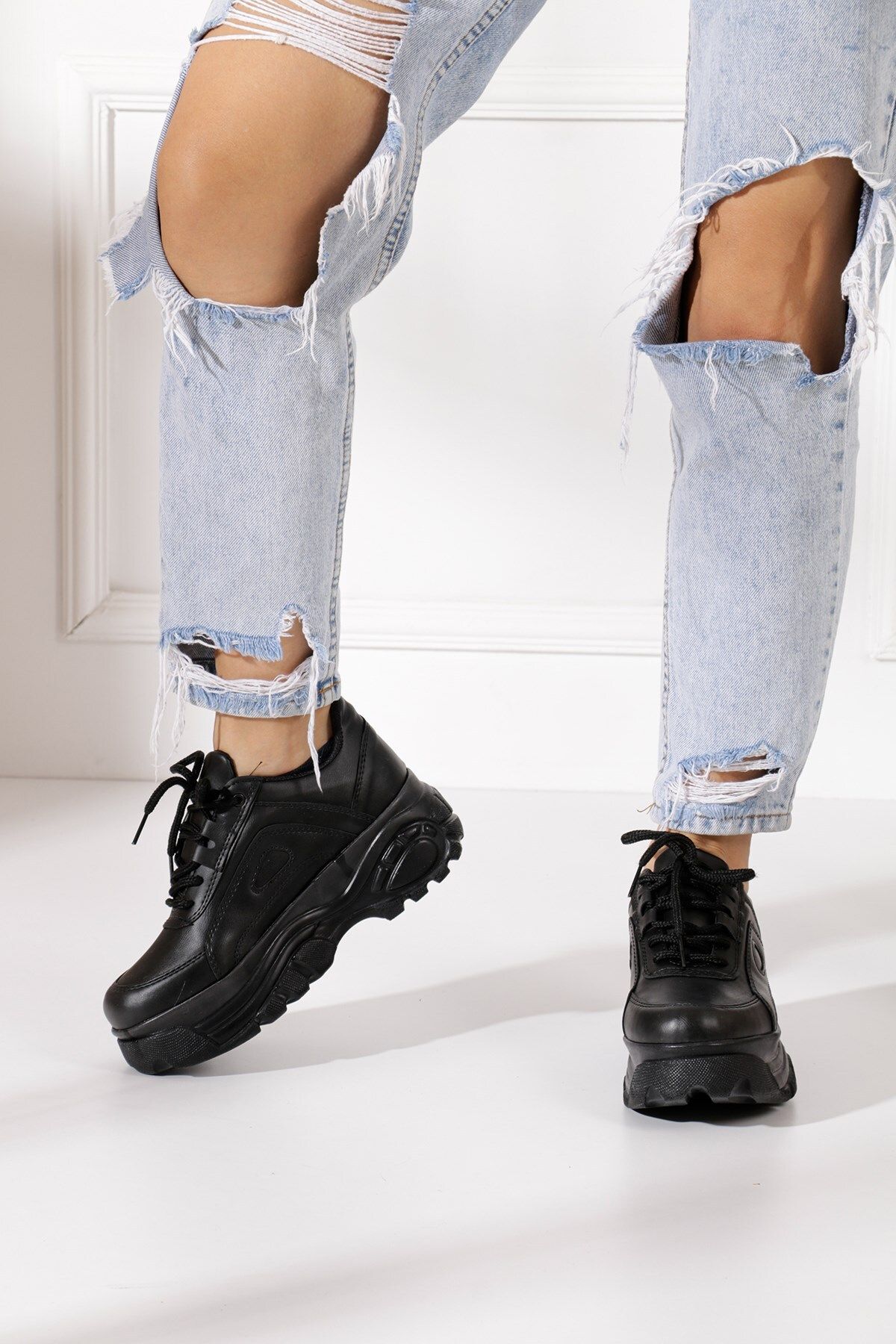 Bronx jaxstar chunky black trainers discount