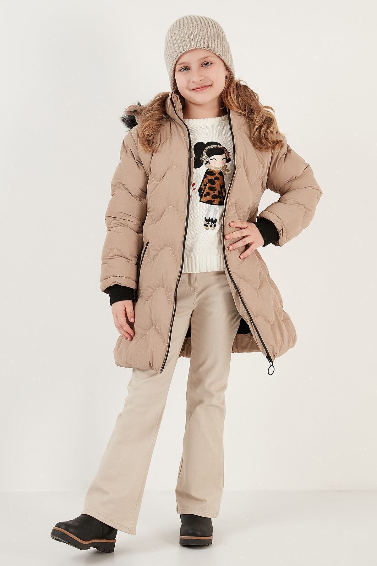 Fur lined clearance girls coat