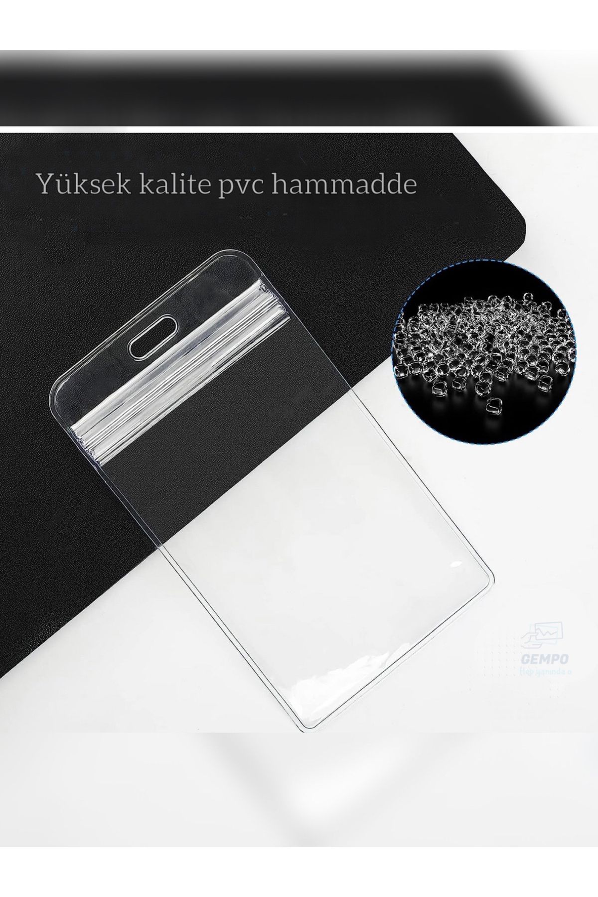 Gempo-2 Pieces Lockable Transparent PVC Waterproof Vertical Name Badge Protector Neck Strap Card Case Card Case 4