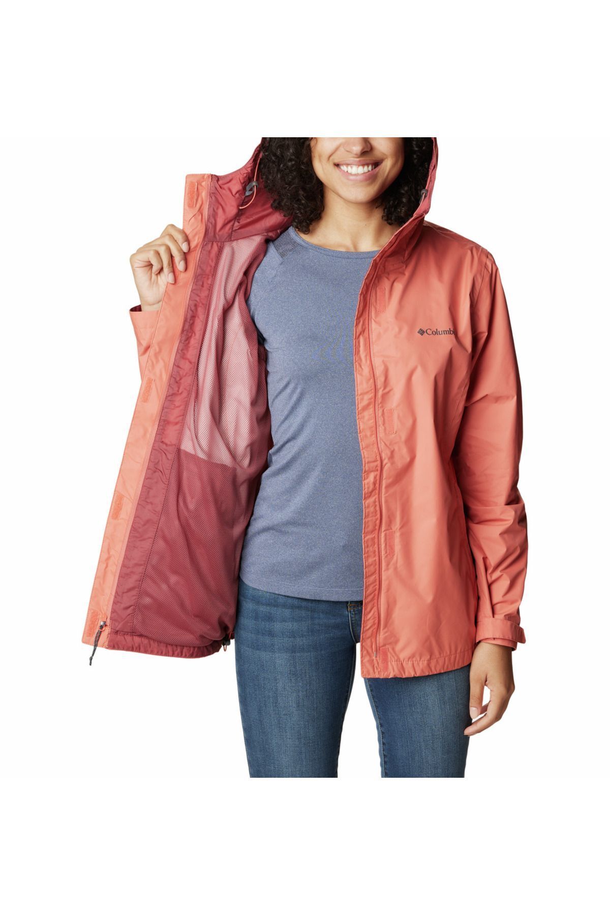 Columbia orange deals rain jacket
