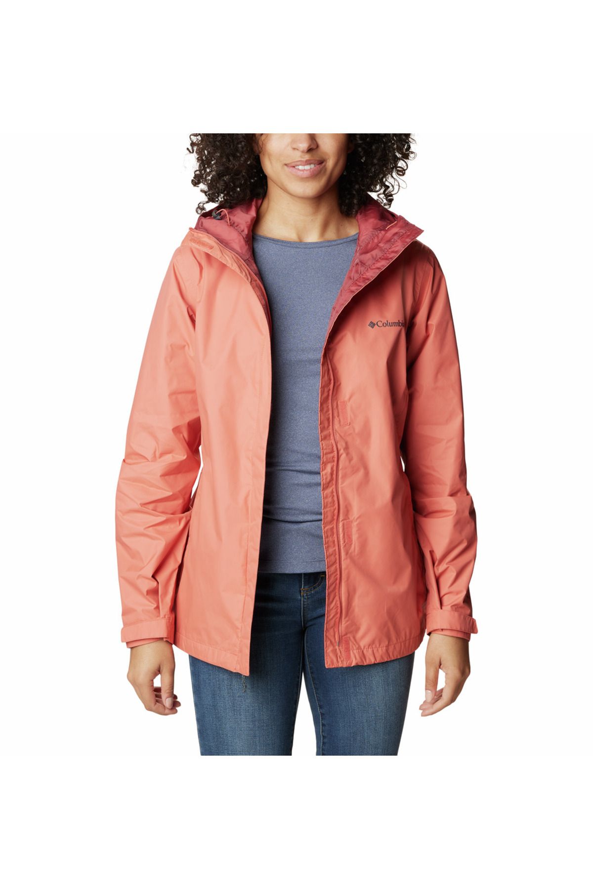 Columbia orange deals rain jacket
