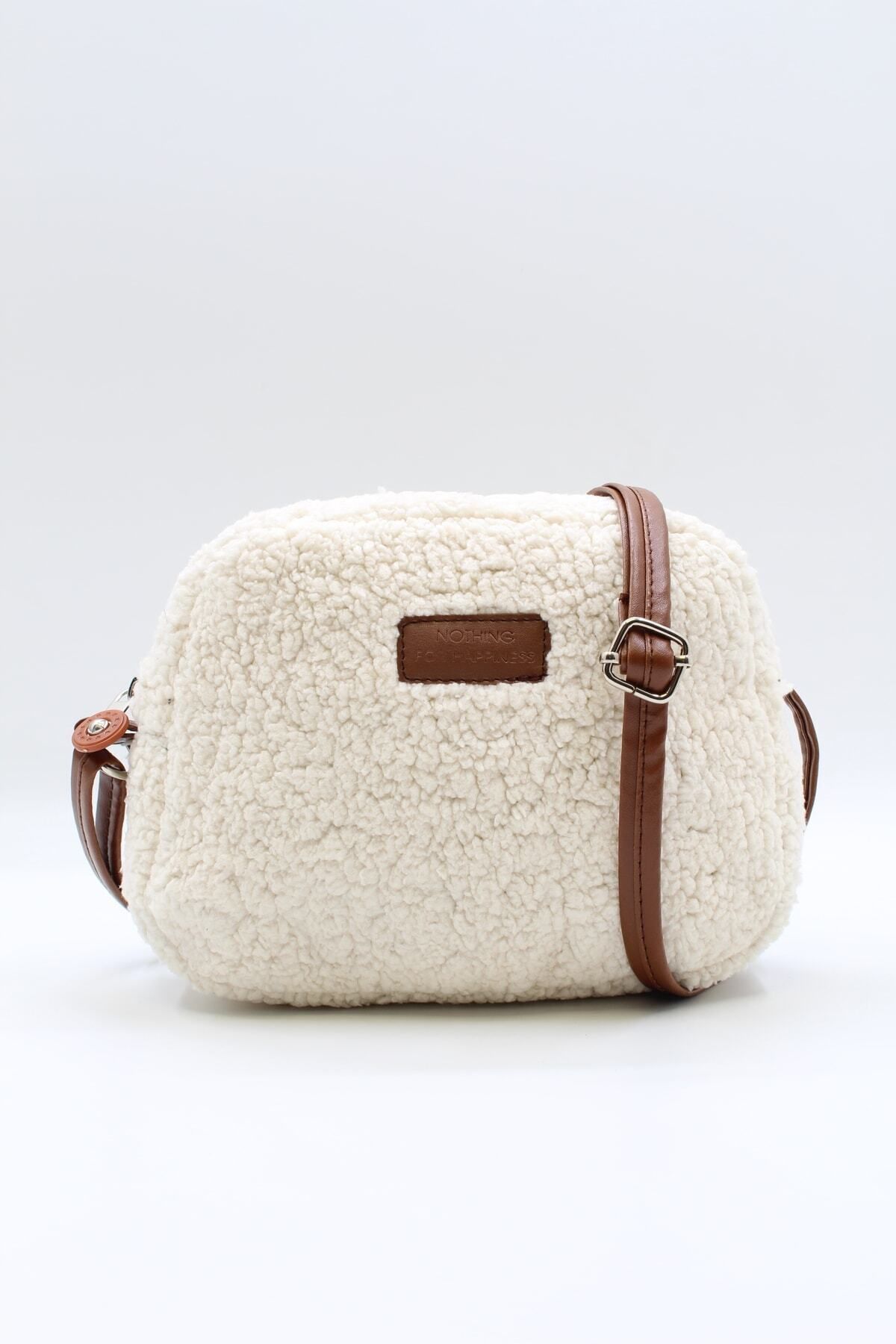 Cream discount fur bag