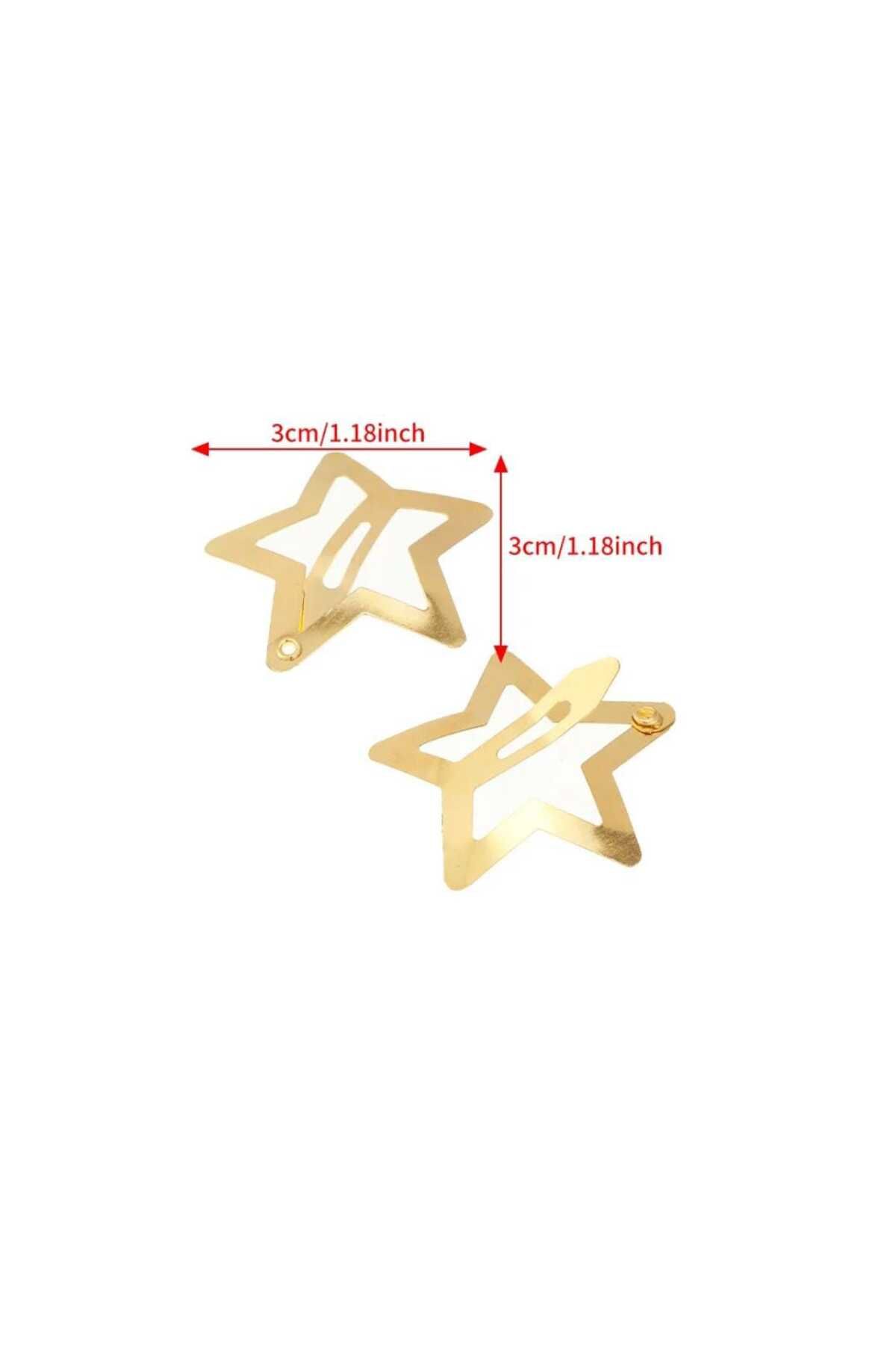 MİNAHOBİ-Set catarame placate cu nichel cu stea de 5 - 3 cm 3