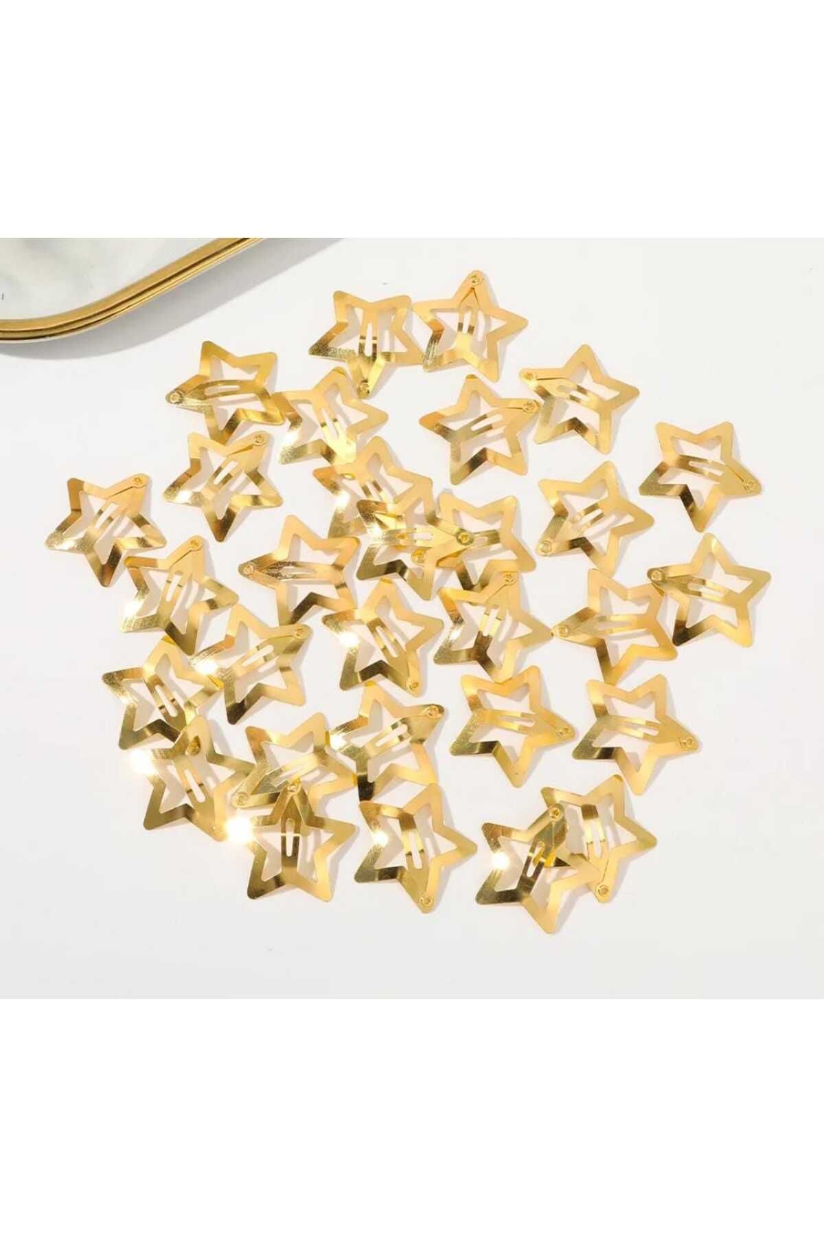 MİNAHOBİ-Set catarame placate cu nichel cu stea de 5 - 3 cm 5