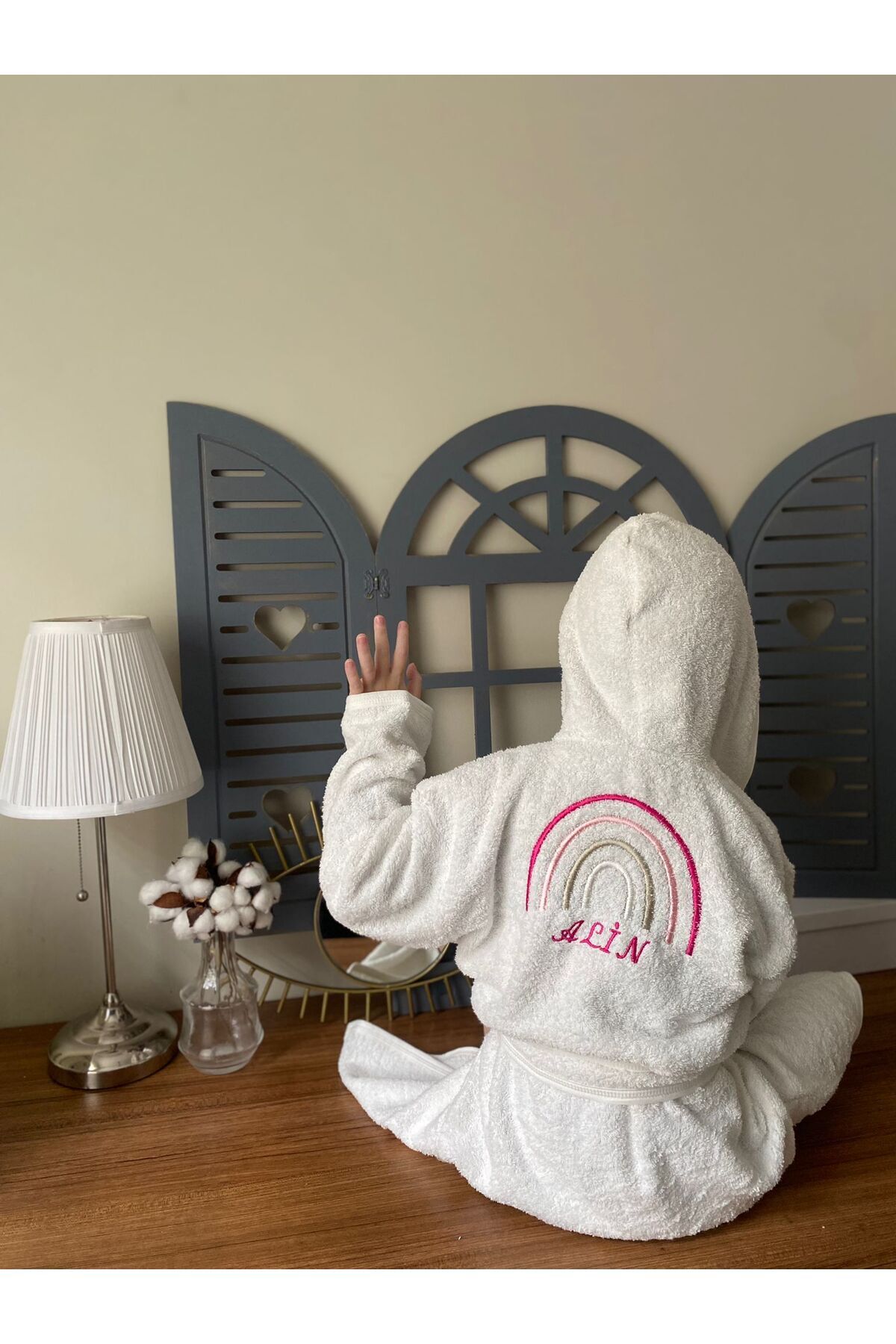 Hooded Bathrobe Unicorn Embroidery Custom Embroidery, Cotton, Water Absorbent, Girls & Boys Bathrobe