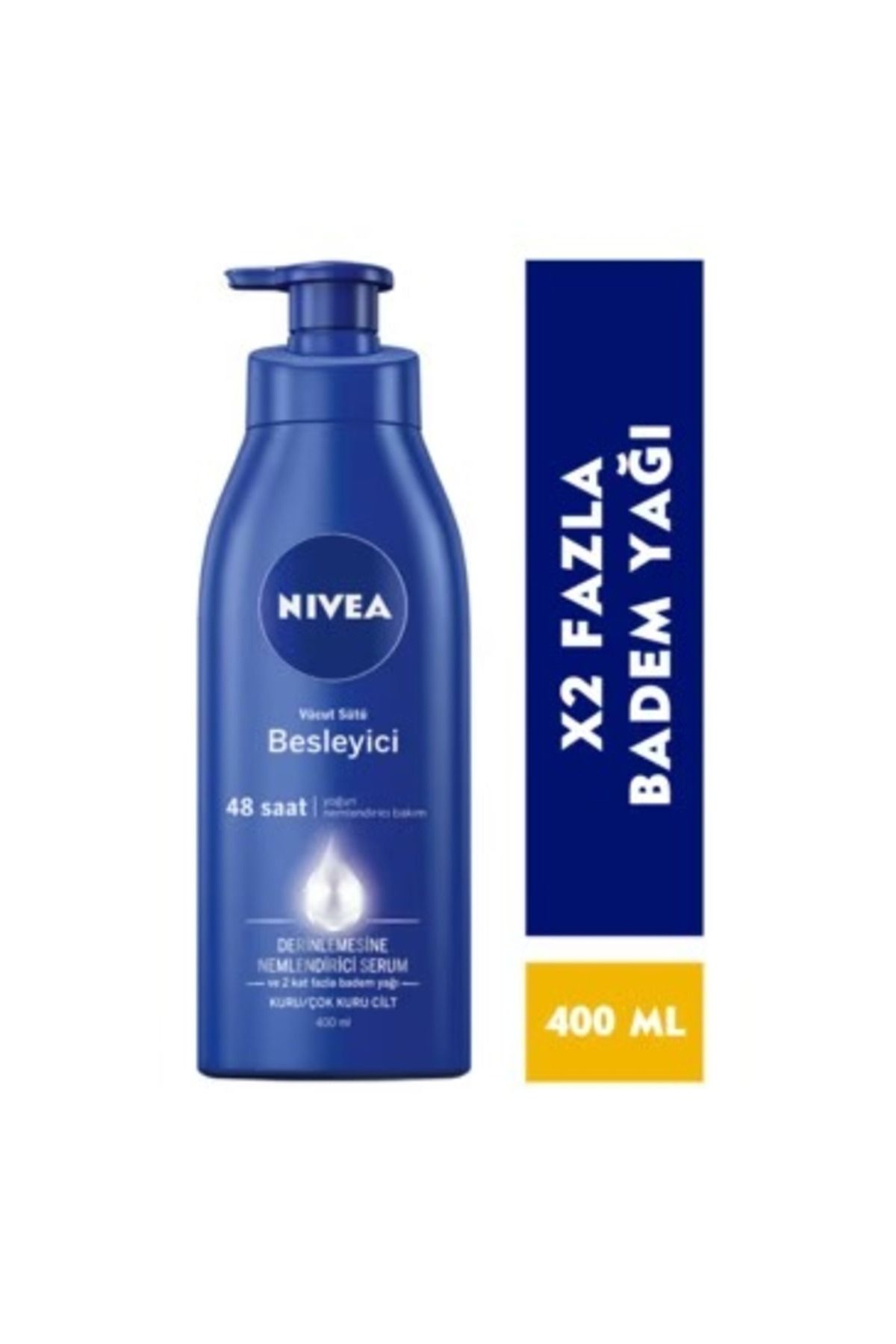 NIVEA-48 Hour Moisturizing Nourishing Body Milk - Vitamin E and Almond Oil 400 ml Dry and Very Dry Skin 1